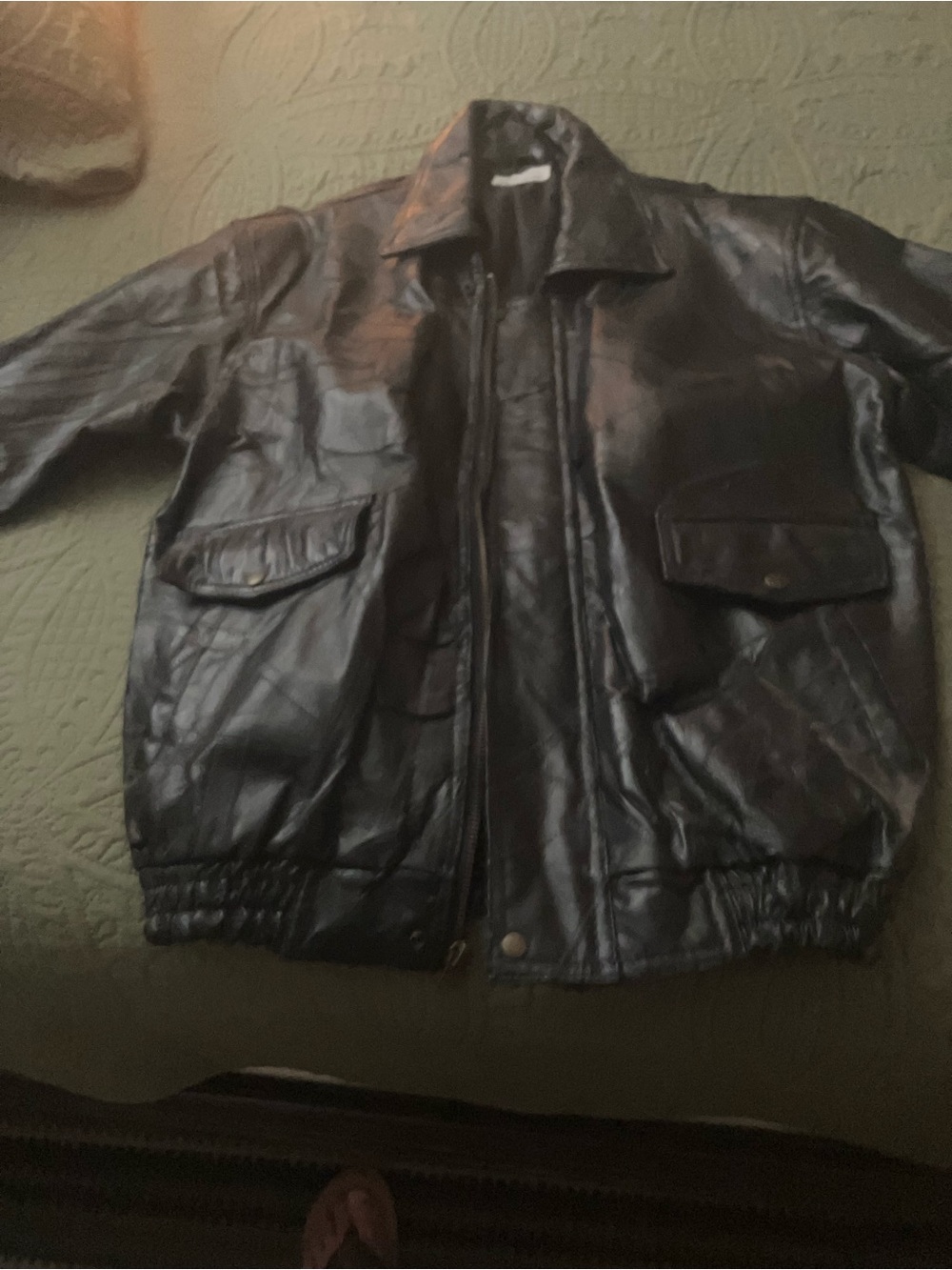 Men's Black Leather Bomber Jacket - Classic Style